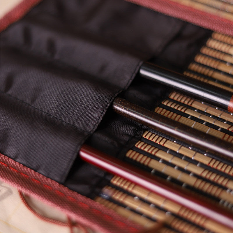 Chinese Painting Brush Set for Sumi-e – 8 Brushes & Bamboo Holder