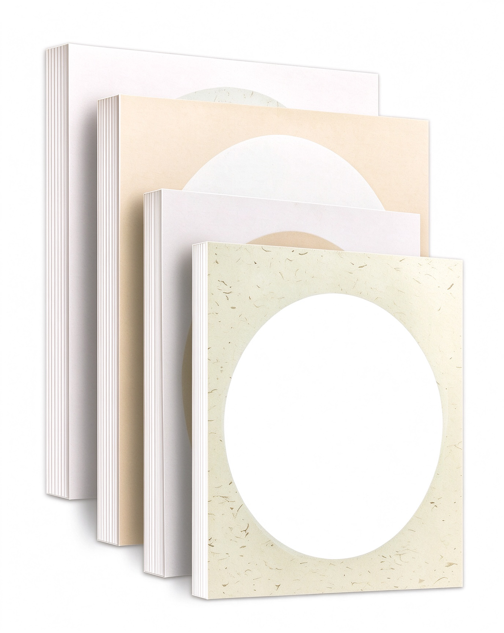 Red Star Chinese Xuan Paper Round Cards for Sumi Painting, 10 Sheets