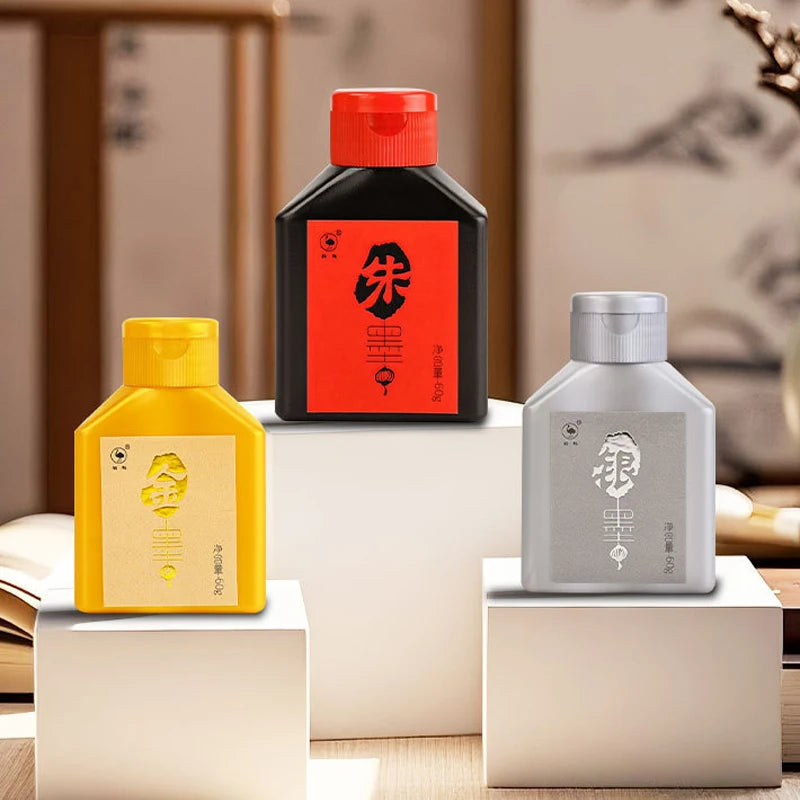 60g Bottle Gold And Silver Colors, Practice Ink