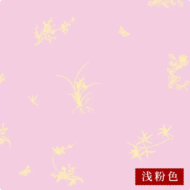 Wax Dye Rice Paper Scroll – Plum Orchid Bamboo Chrysanthemum