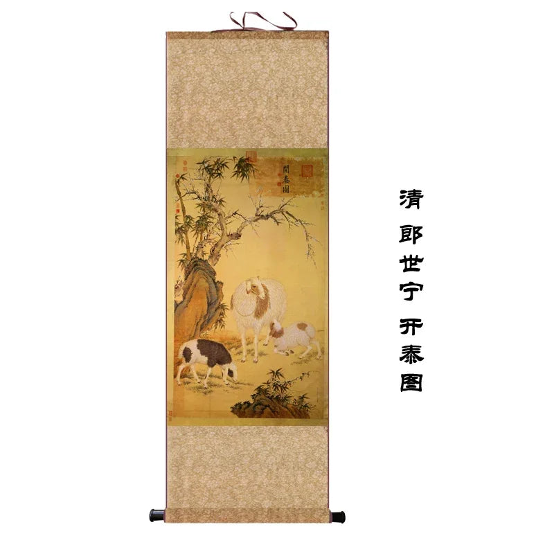 Chinese Silk Scroll – Flower & Bird Painting Wall Art