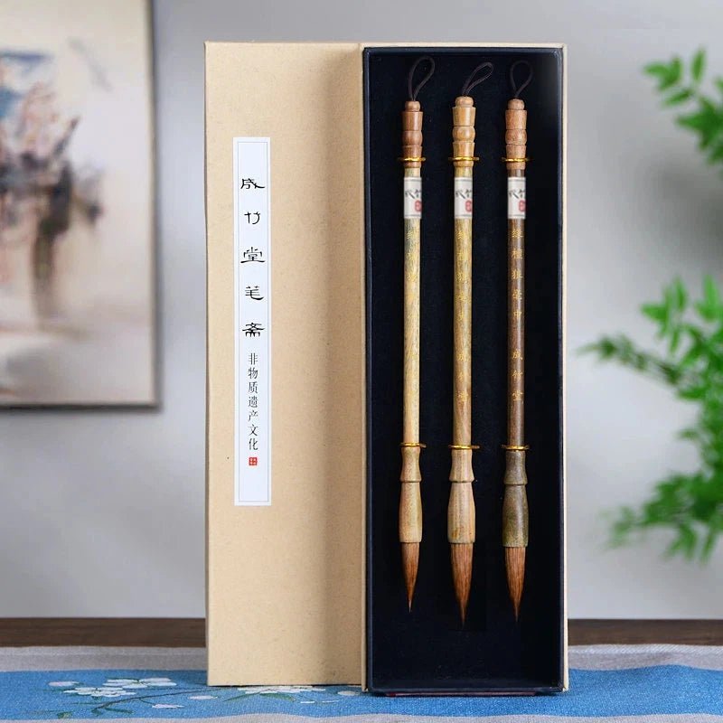 Professional Weasel & Goat Hair Calligraphy Brush Set