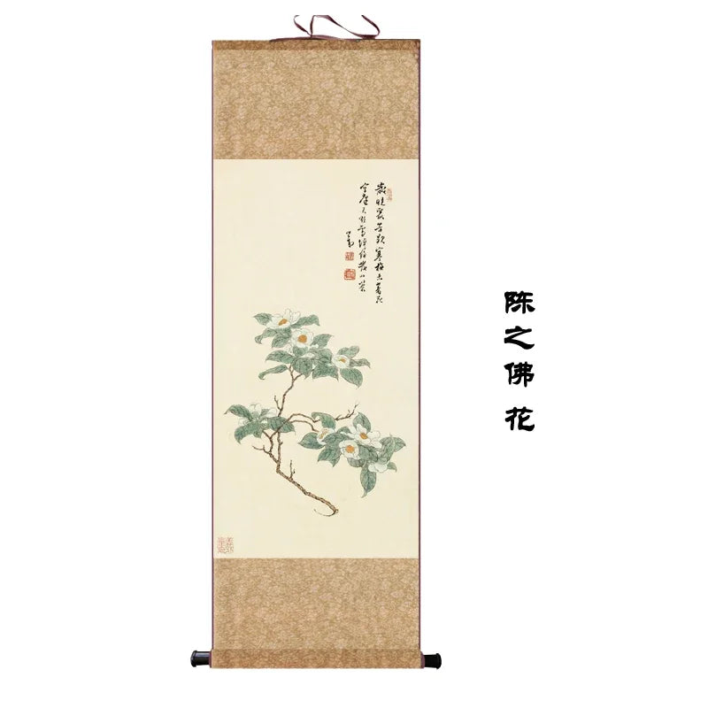 Chinese Silk Scroll – Flower & Bird Painting Wall Art