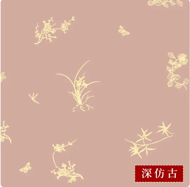 Wax Dye Rice Paper Scroll – Plum Orchid Bamboo Chrysanthemum