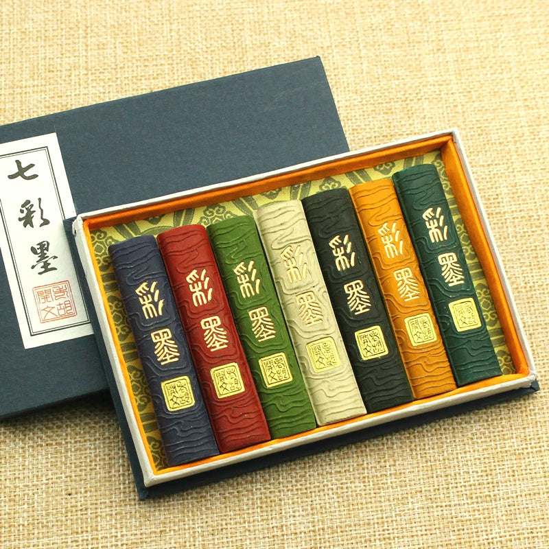 Chinese Colored Ink Stick Set – Hui Ink for Calligraphy Painting