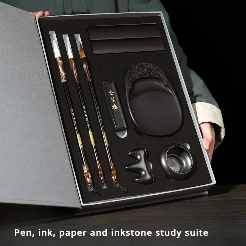 Wenfang Four Treasures Calligraphy Set – Brush Ink Paper Inkstone
