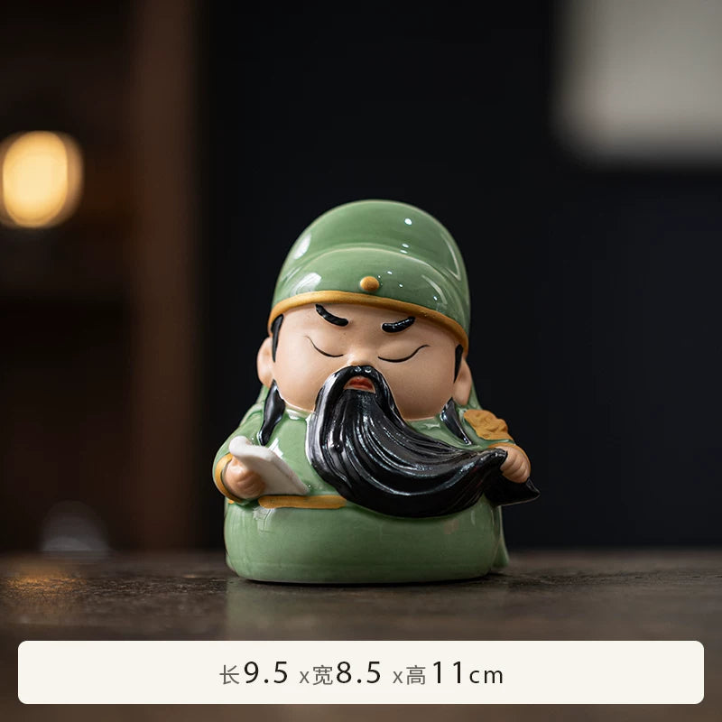 Ceramic Guan Yu Tea Pet Figurine | Warrior & Scholar Styles texture detail - stationery by Generic