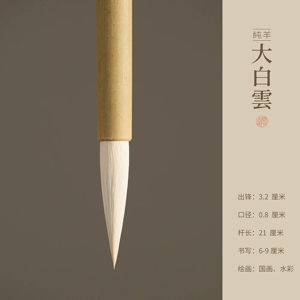Chinese Painting Brush & Sumi-e – Soft Goat Hair Bai Yun texture detail - Chinese painting brush by Wen Xin Tang (问心堂)