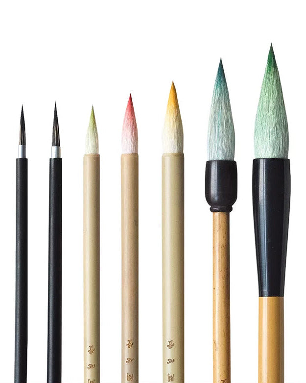 Chinese Painting Brushes for Beginners – Gongbi & Sumi-e, 7 Styles texture detail - Chinese painting brush by Wen Xin Tang