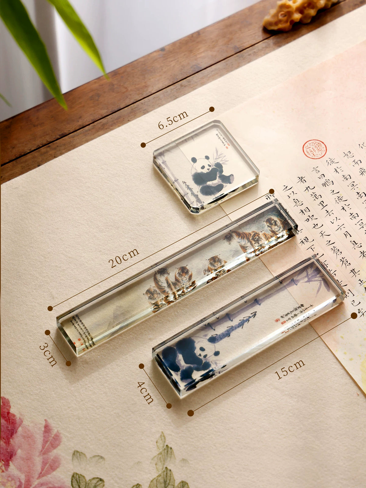 Crystal Paperweight – Decorative Designs texture detail - Chinese Calligraphy Accessories by BrushPaper.com