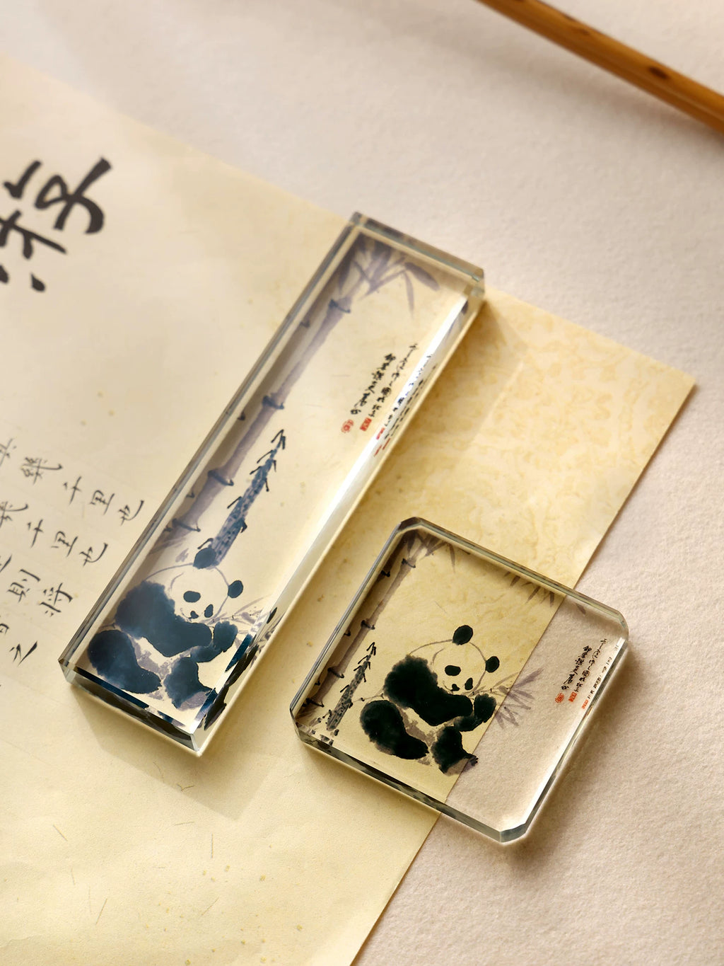 Crystal Paperweight – Decorative Designs close-up detail - Chinese Calligraphy Accessories by BrushPaper.com