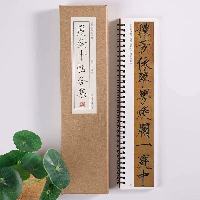 Emperor Huizong Slender Gold Script Copybook – Ten Masterpieces Collection side view - Calligraphy Copybook by Generic