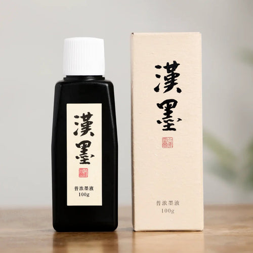 Hanmo standard-concentration Chinese calligraphy ink, 100 g bottle with matching box