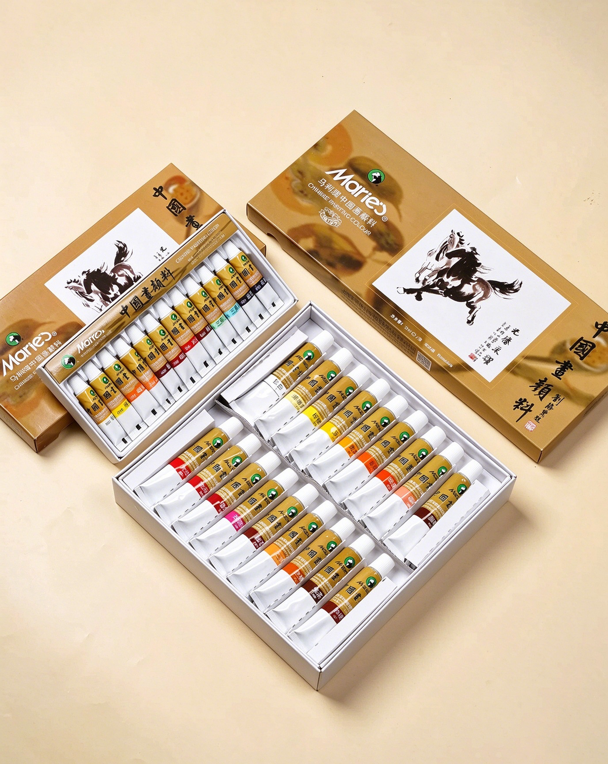 Marie's Chinese Painting Colors Set | 12, 18, 24 or 36 Colors - Chinese Painting Colors by Marie's (马利)