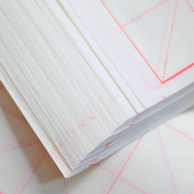 Mi Zi Ge Grid Xuan Paper for Chinese Calligraphy Practice texture detail - Chinese Xuan Paper by Red Star (紅星)