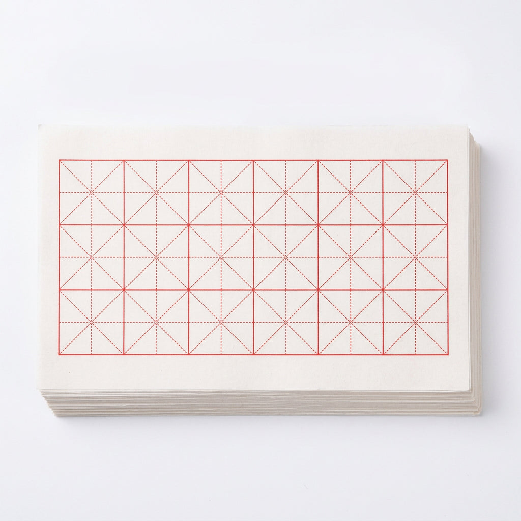 Mi Zi Ge Grid Xuan Paper for Chinese Calligraphy Practice close-up detail - Chinese Xuan Paper by Red Star (紅星)