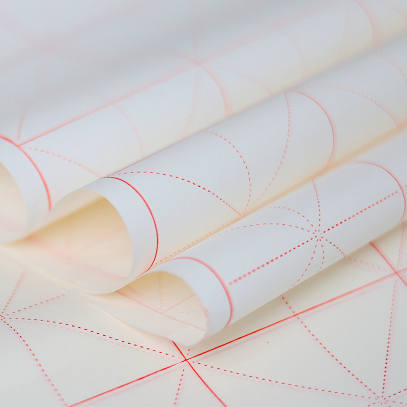 Mi Zi Ge Grid Xuan Paper for Chinese Calligraphy Practice close-up detail - Chinese Xuan Paper by Red Star (紅星)