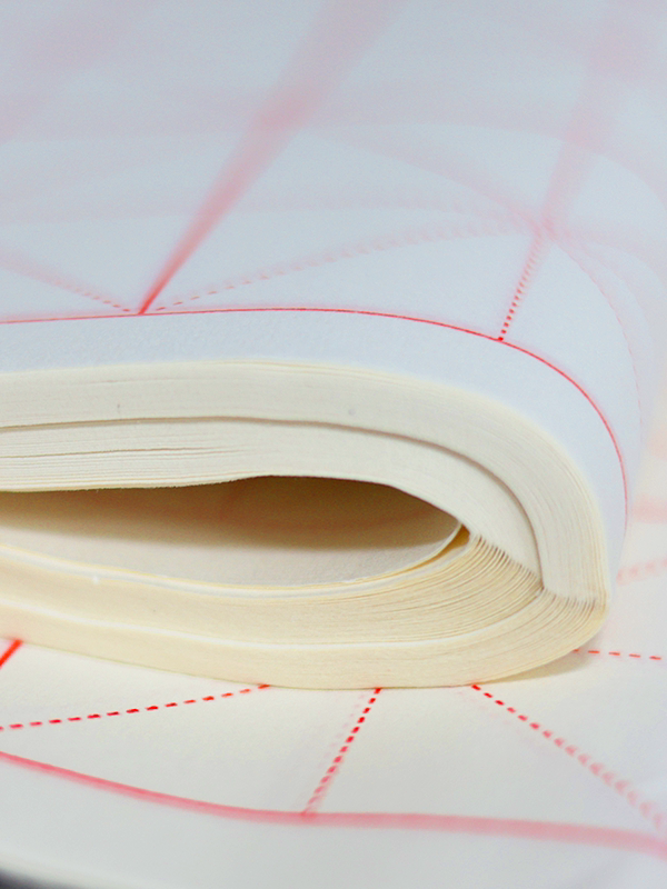 Mi Zi Ge guides for Chinese calligraphy, 100 Sheets texture detail - Chinese Xuan Paper by Red Star (紅星)