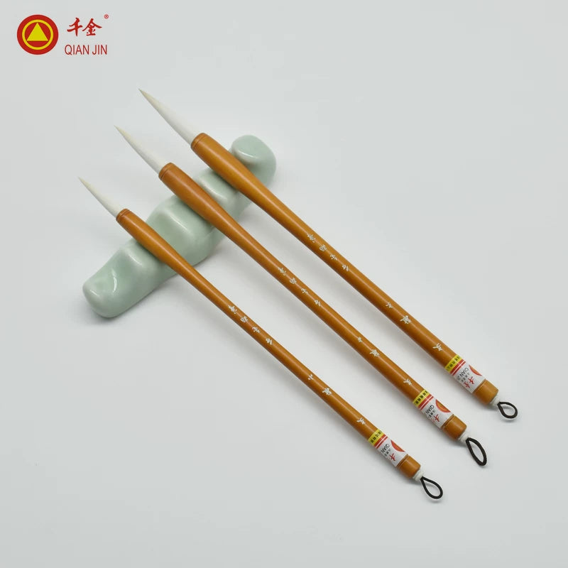 Qianjin Calligraphy Brush | Mixed Hair | Large, Medium & Small texture detail - Calligraphy Brushes by Qian Jin (千金)