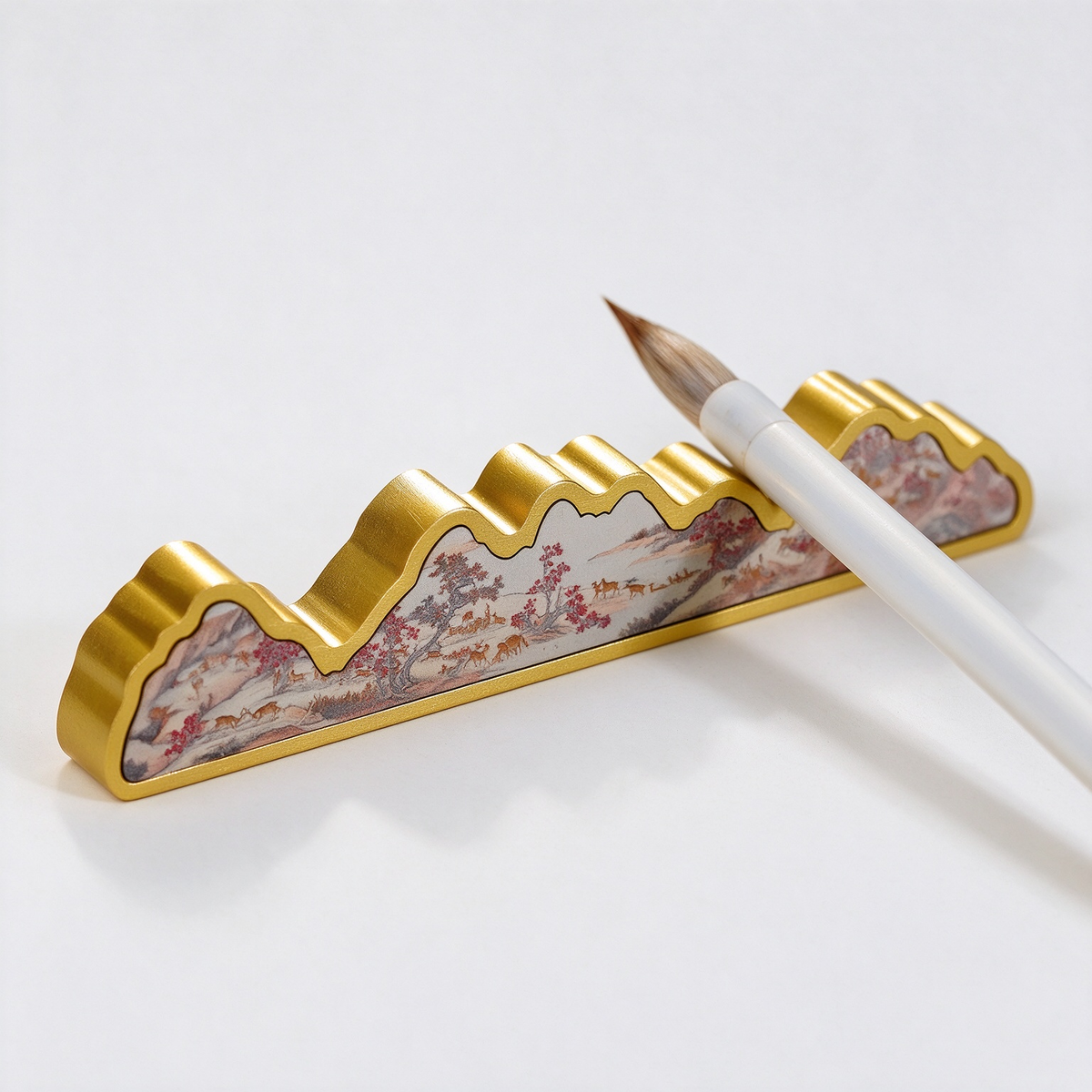 Rongbaozhai Brass Brush Rest – Chinese Painting Gift Set