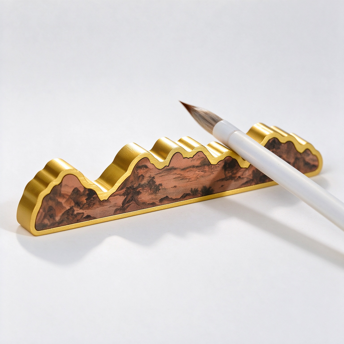 Rongbaozhai Brass Brush Rest – Chinese Painting Gift Set