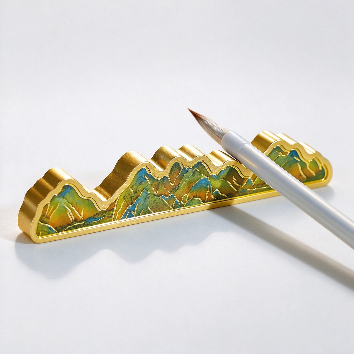 Rongbaozhai Brass Brush Rest – Chinese Painting Gift Set