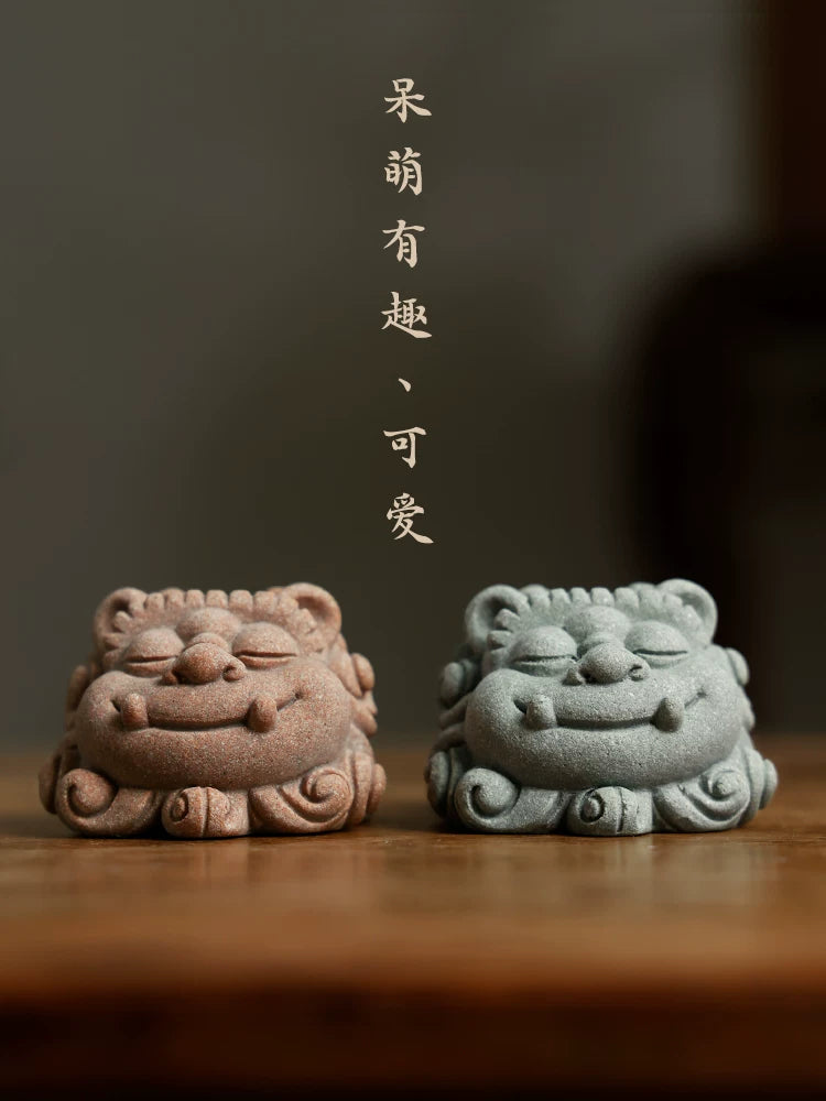 Reclining Lion Brush Rest & Paperweight | Sandstone-Style close-up detail - Paperweight by Generic