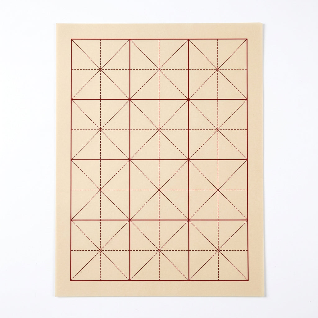 Rongbaozhai Chinese Calligraphy Paper – Antique-Style Mi Zi Grid close-up detail - Chinese Xuan Paper by Rongbaozhai (榮寶齋)