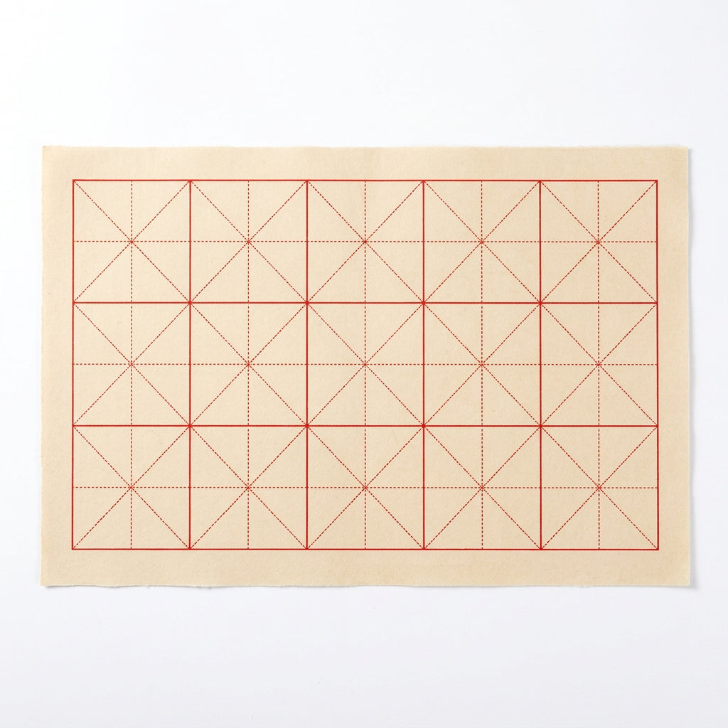 Rongbaozhai Chinese Calligraphy Paper – Antique-Style Mi Zi Grid close-up detail - Chinese Xuan Paper by Rongbaozhai (榮寶齋)