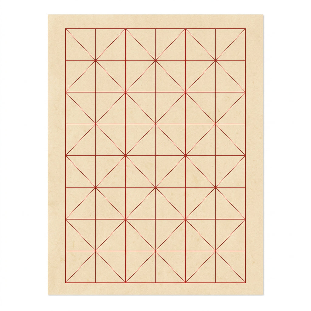 Rongbaozhai Chinese Calligraphy Paper – Antique-Style Mi Zi Grid side view - Chinese Xuan Paper by Rongbaozhai (榮寶齋)