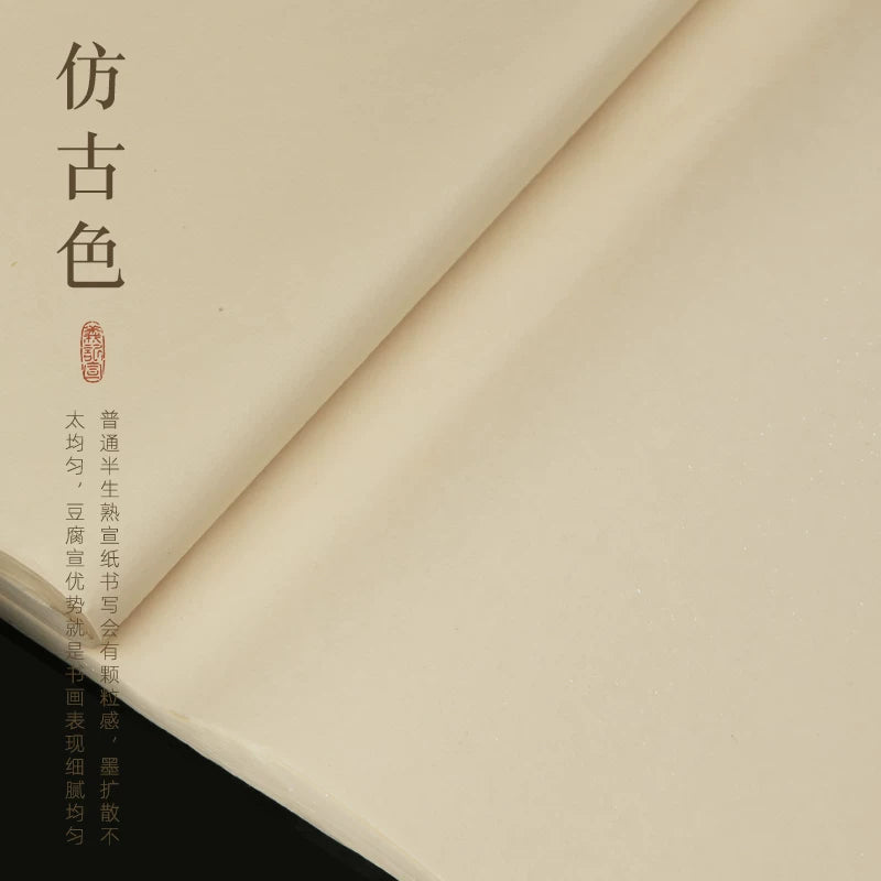 Tofu Xuan Paper, Semi-Sized Chinese Calligraphy Paper close-up detail - Xuan Paper by Yiji Xuan (义记宣)