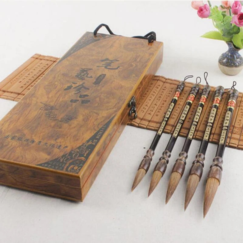 Weasel hair calligraphy brush used for Chinese brush writing demonstration